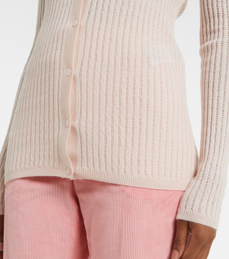 Emma pointelle cashmere and silk cardigan