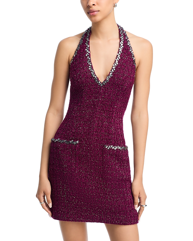 Tweed Halter Mini Dress