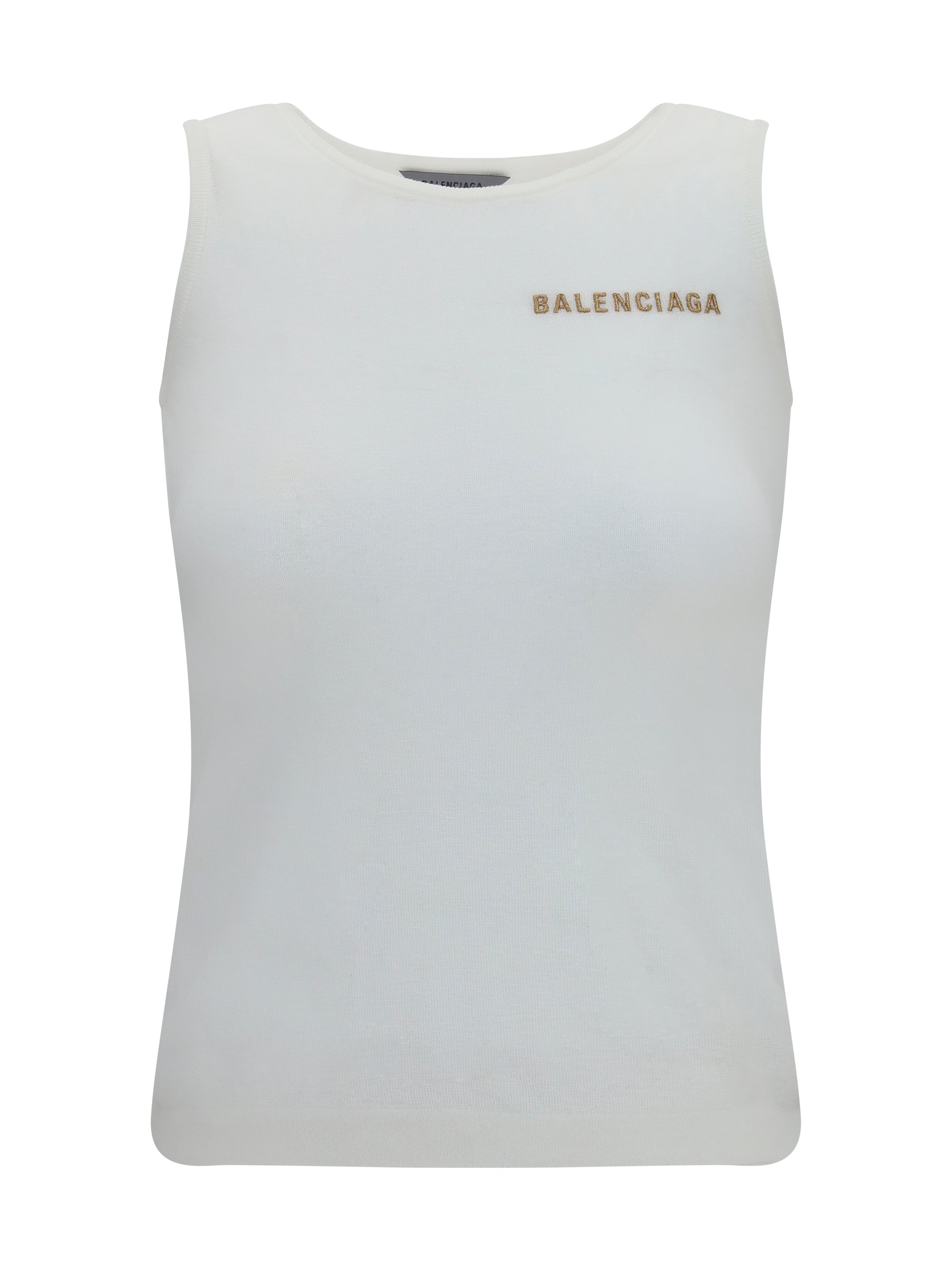 Logo-Embroidered Tank Top — White