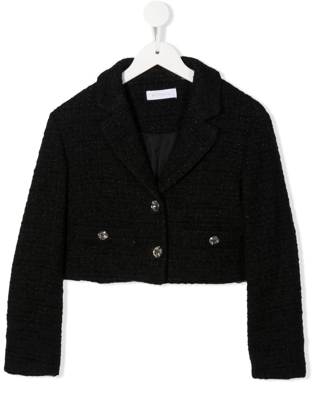 Bouclé cropped jacket - Black