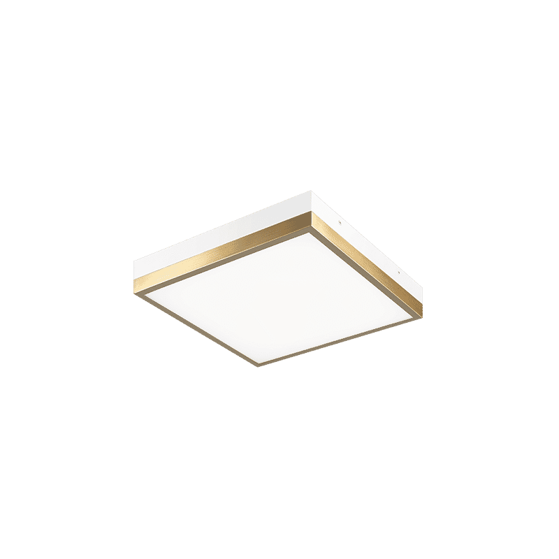 White Aged Gold Brass One Light Flush Mount from the Tux Collection