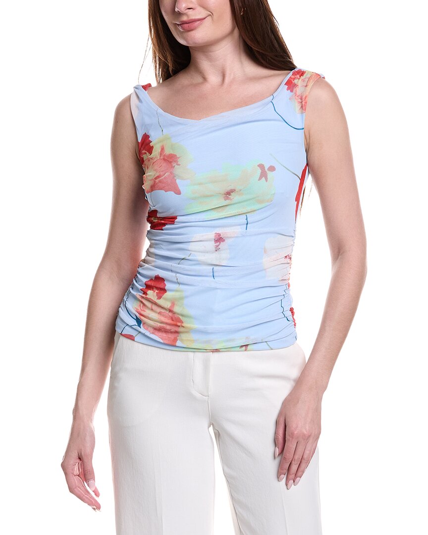 Layana Printed Mesh Asymmetrical Top