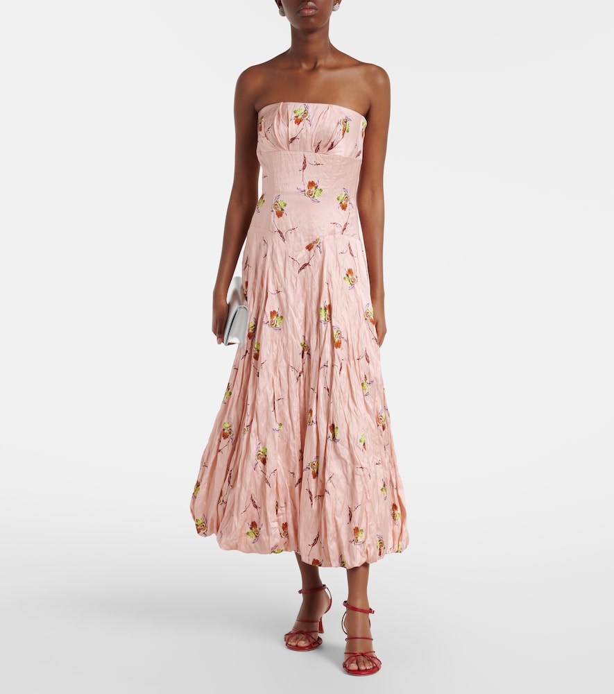 Kaia floral satin bustier dress