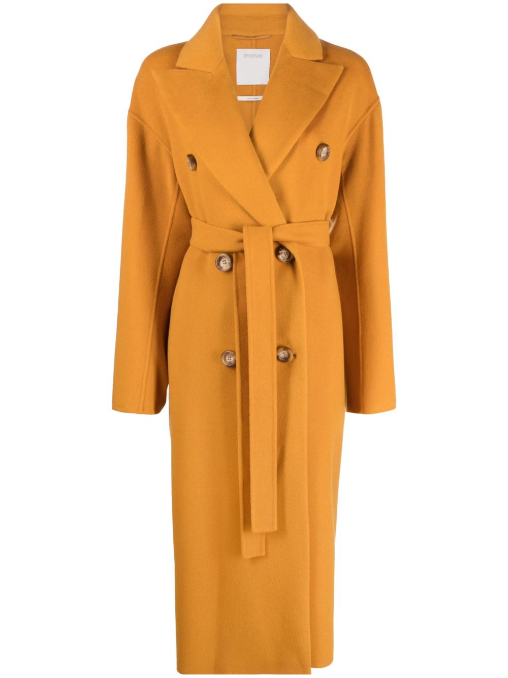 Double-breasted virgin wool-cashmere trench coat - Black
