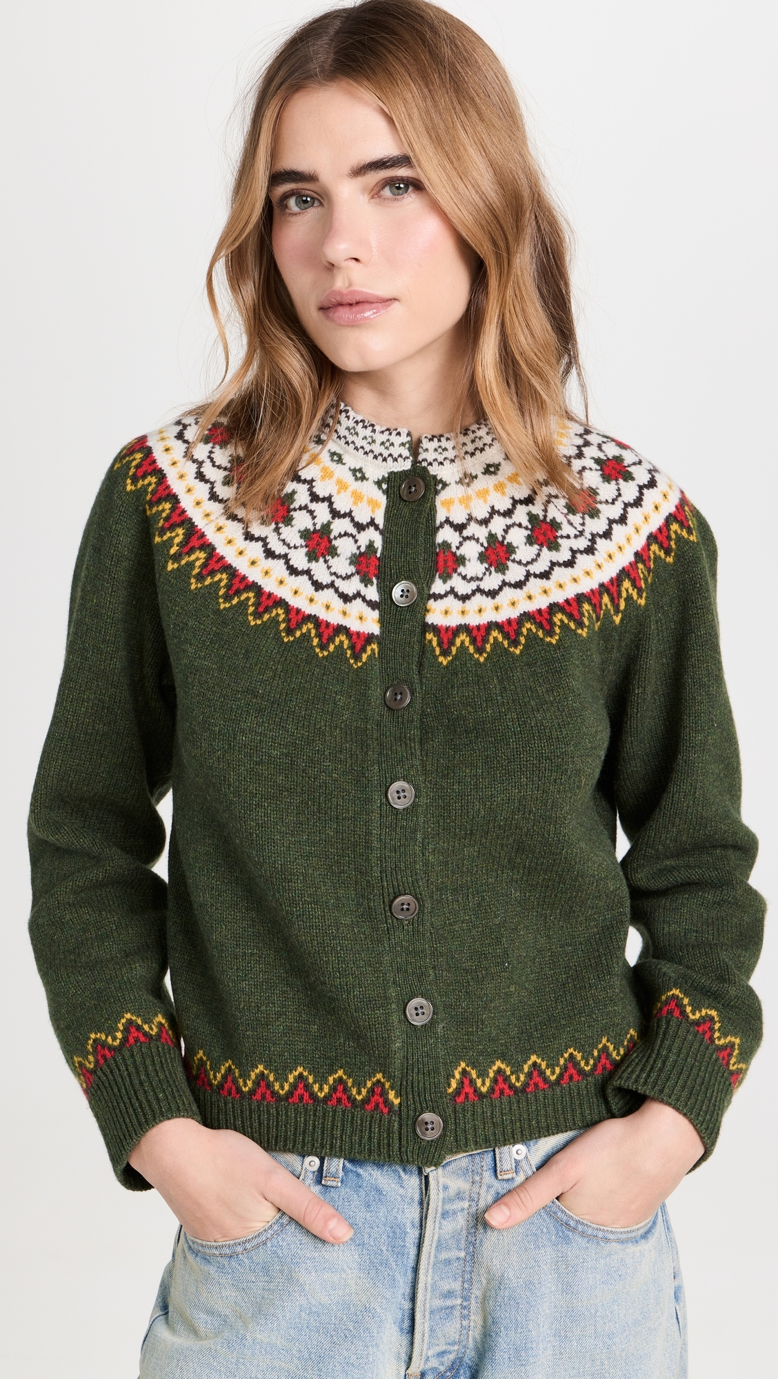 Hilde Fair Isle Cardigan Thyme Multi