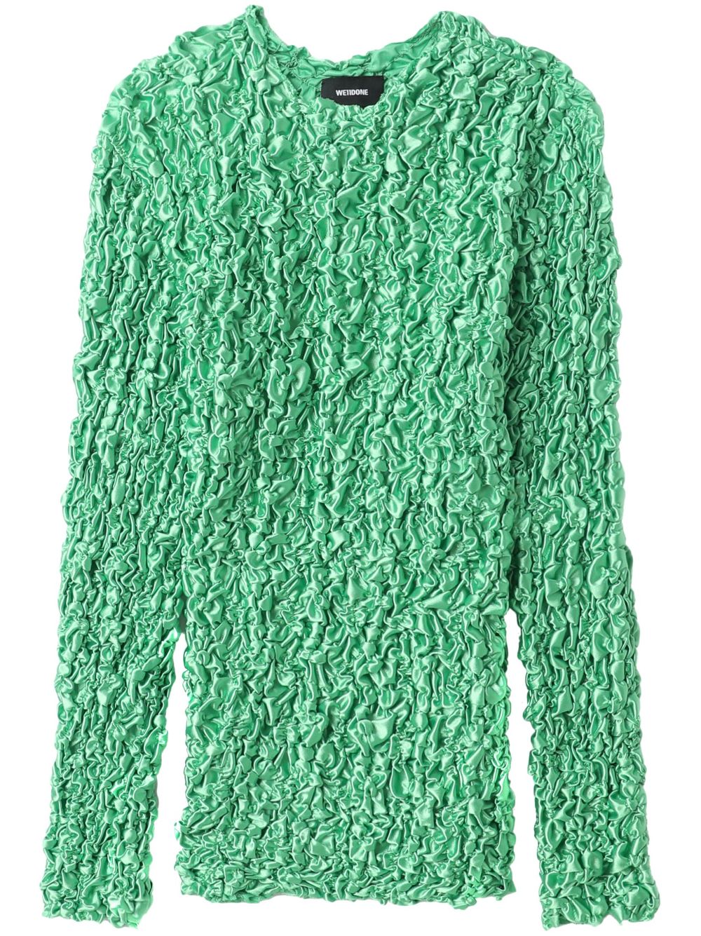 Popcorn-knit long-sleeve top - Green