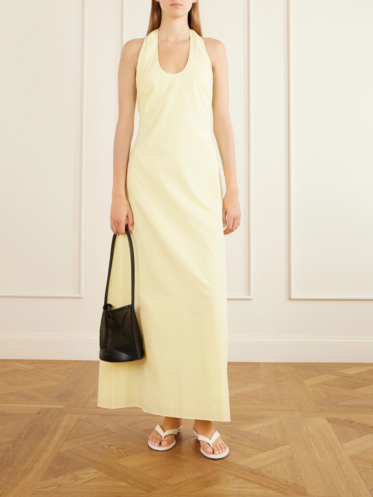 Rochelle Knotted Cotton Maxi Dress - Yellow
