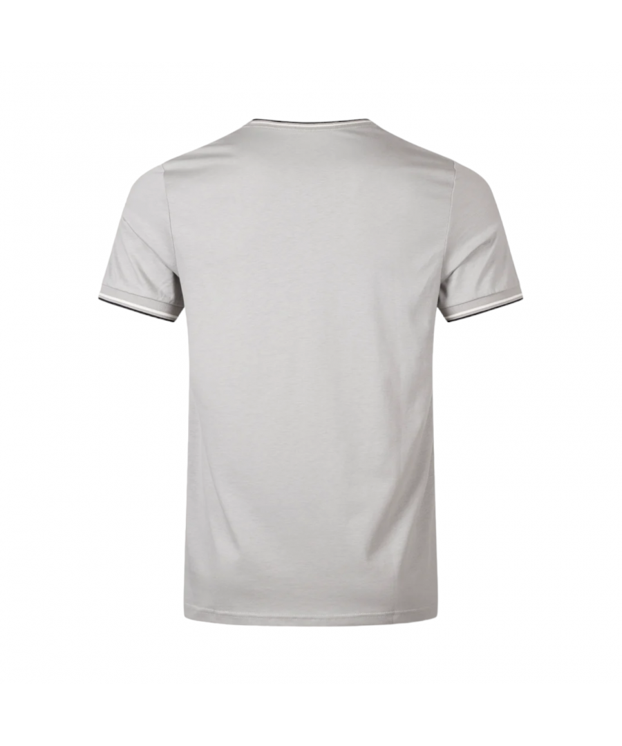 Fred Perry Mens Twin Tipped T-Shirt In LimeStone Grey - Light Grey Cotton