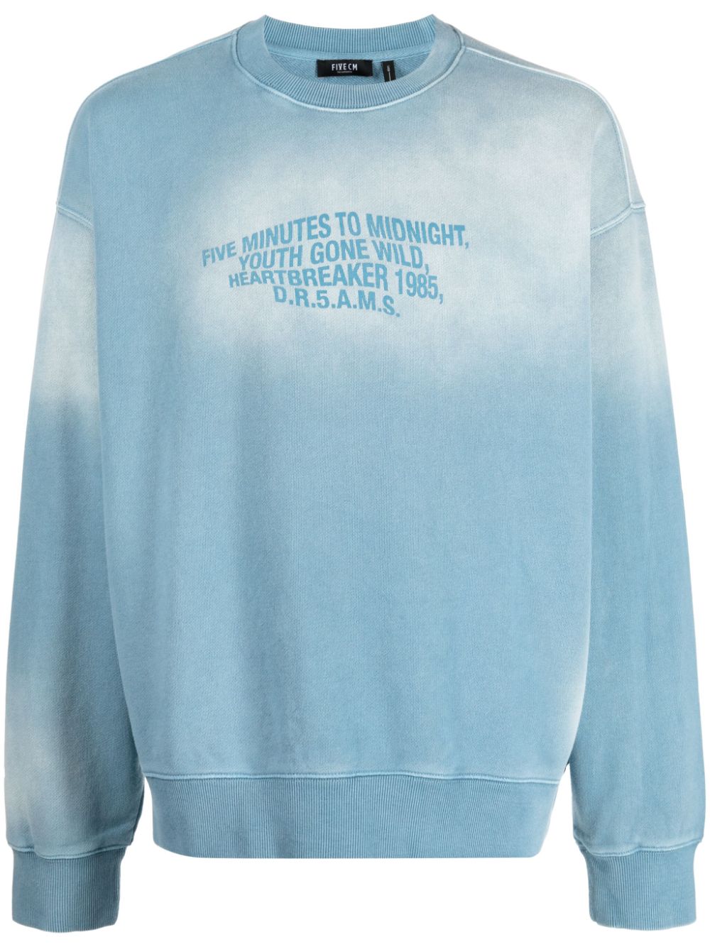 Sun-fade crew-neck sweatshirt - Blue