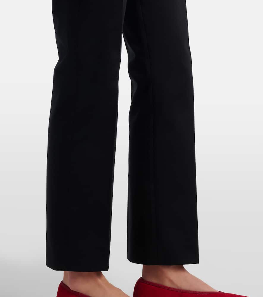 Cotton-blend cropped slim pants