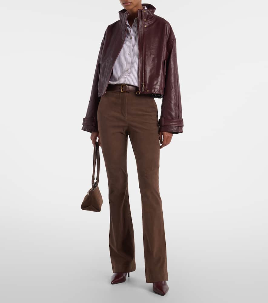 Bateman cropped leather jacket