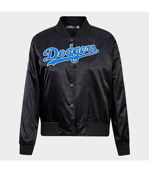 Women's Los Angeles Dodgers MLB Classic Satin Jacket in Black