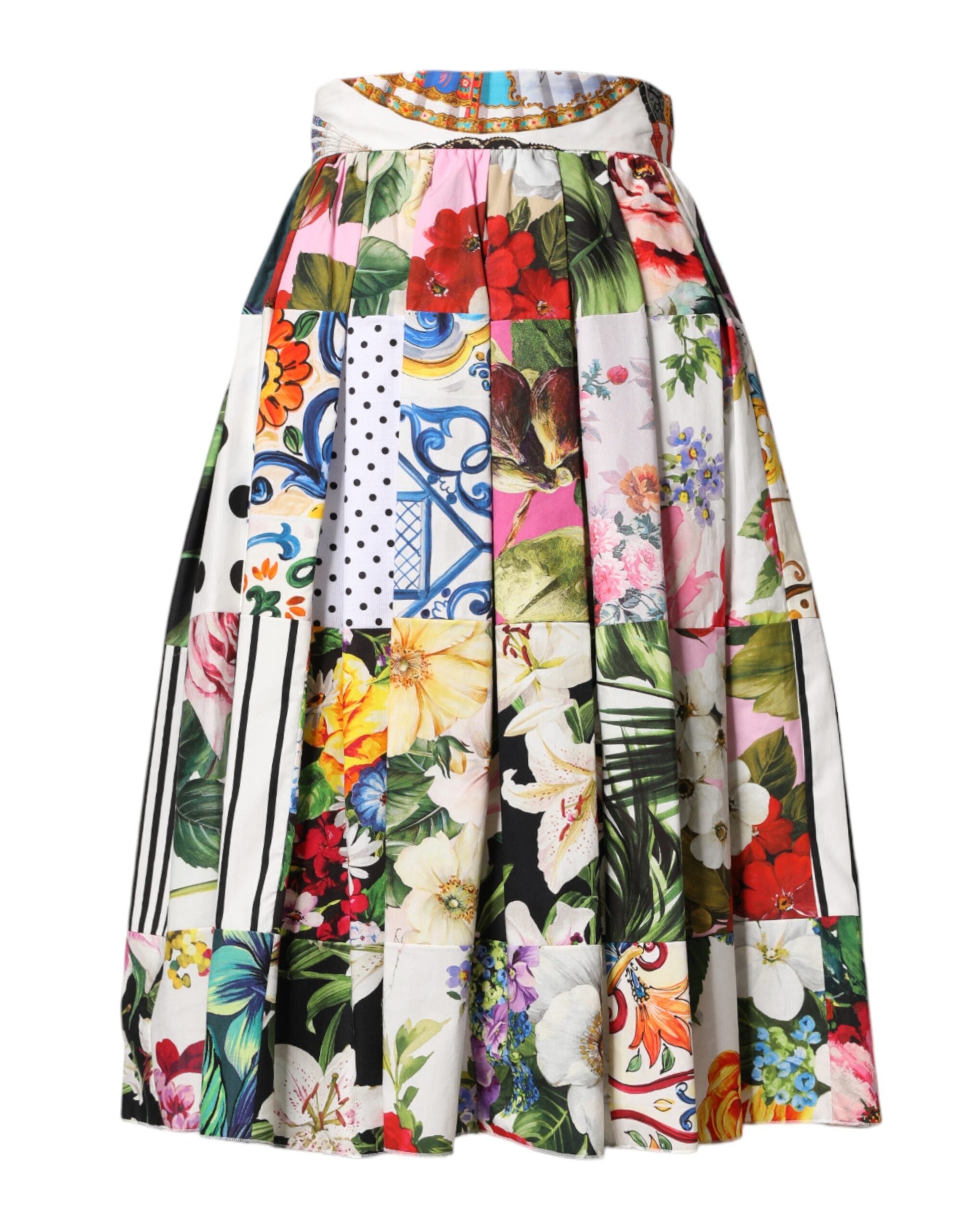 Patchwork Floral Skirt — Multicolor