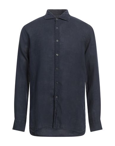 120% Lino Man Shirt Midnight blue Size 3XL Linen