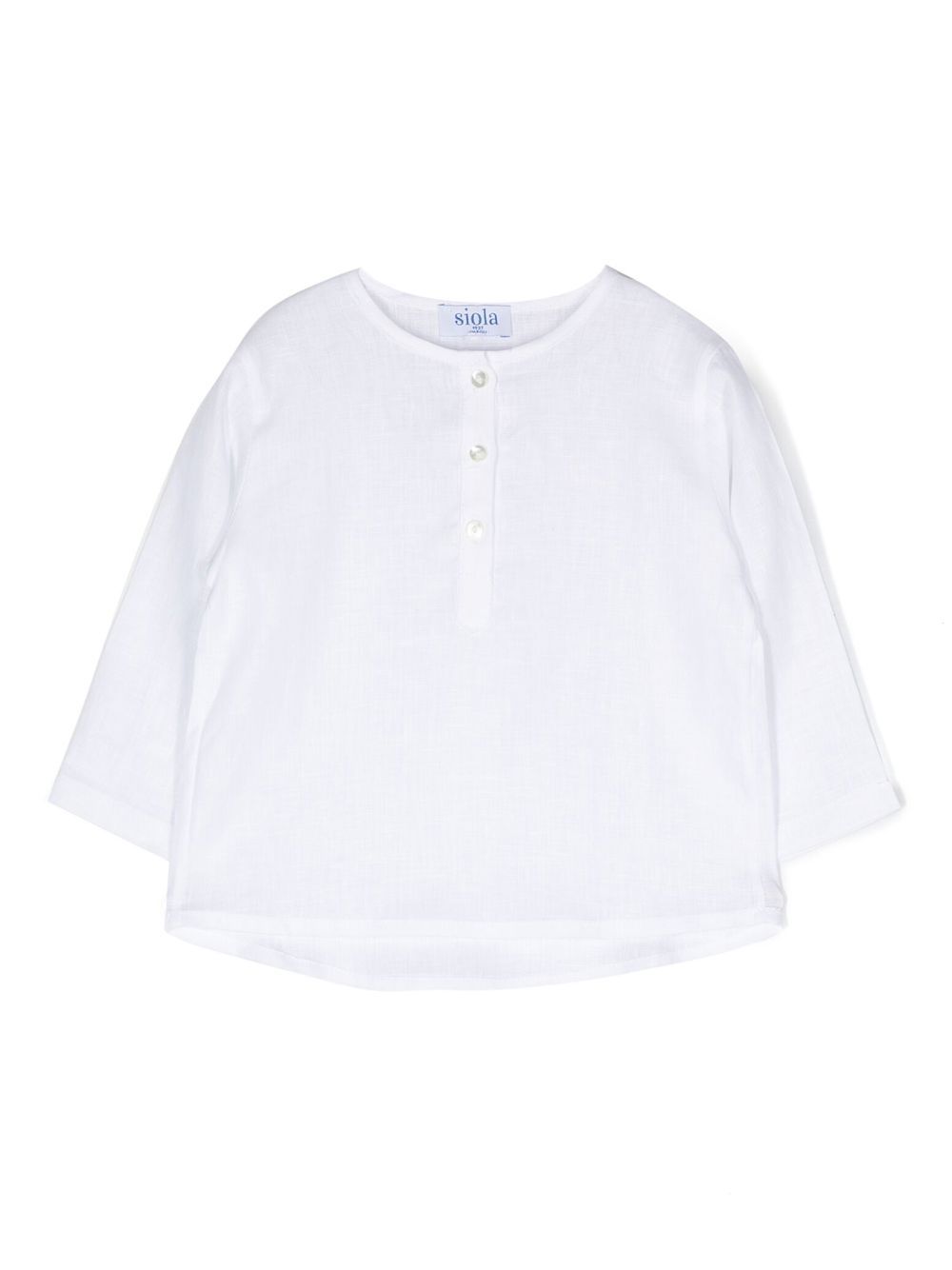Button fly long-sleeve top - White