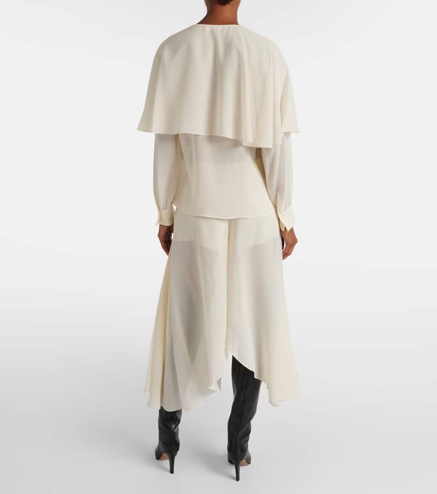 Chloé Caped silk chiffon blouse