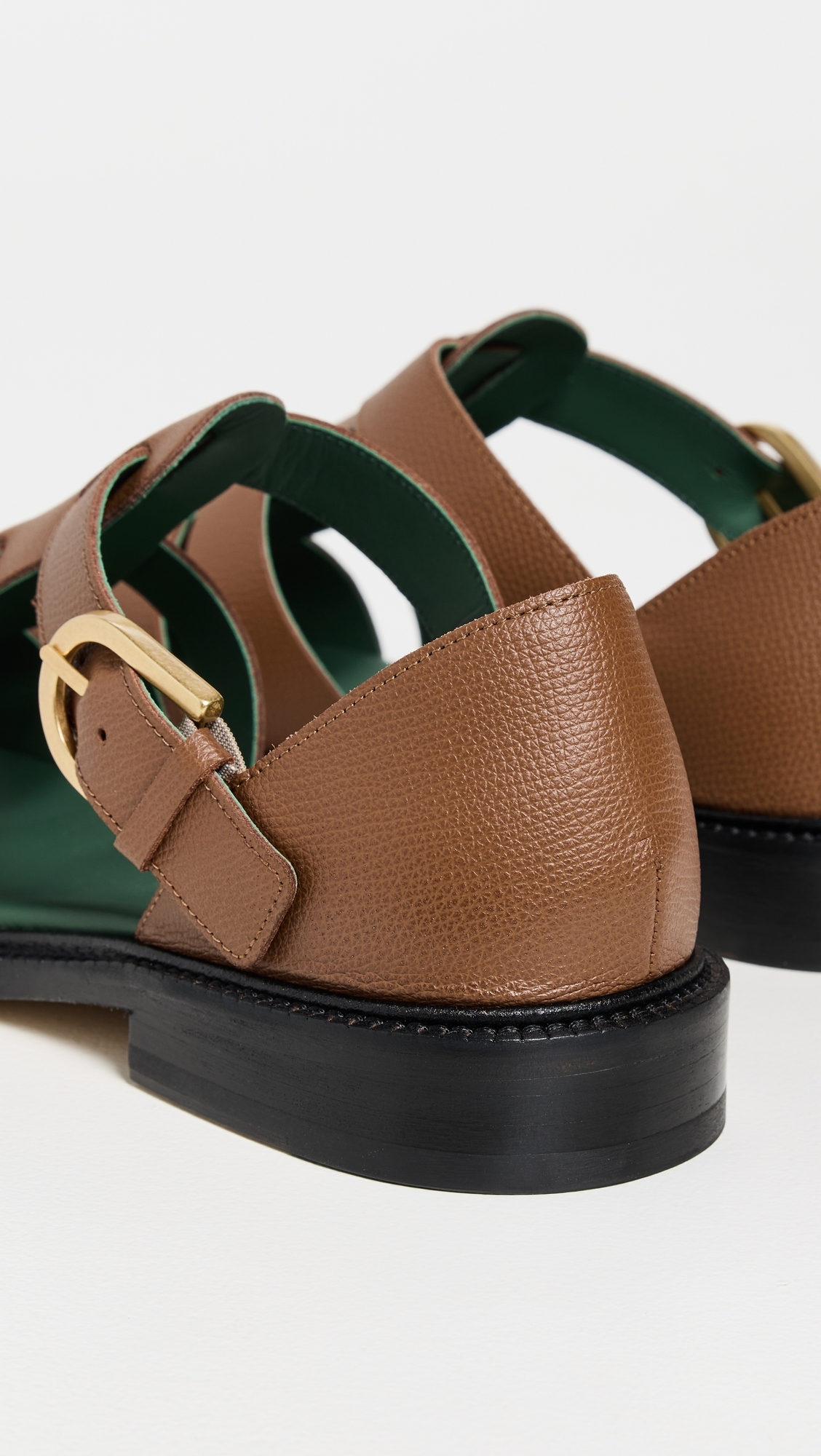 Vinny's Fisherman Sandals Cognac Grain Leather