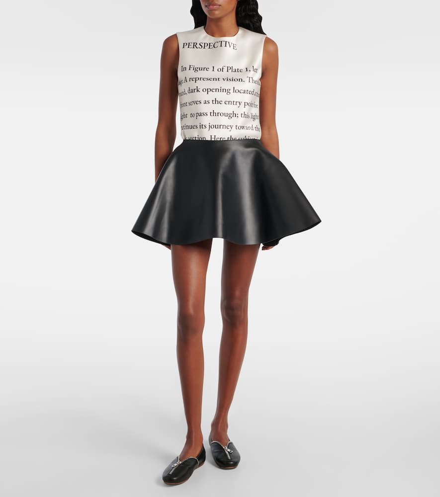 Circle leather miniskirt