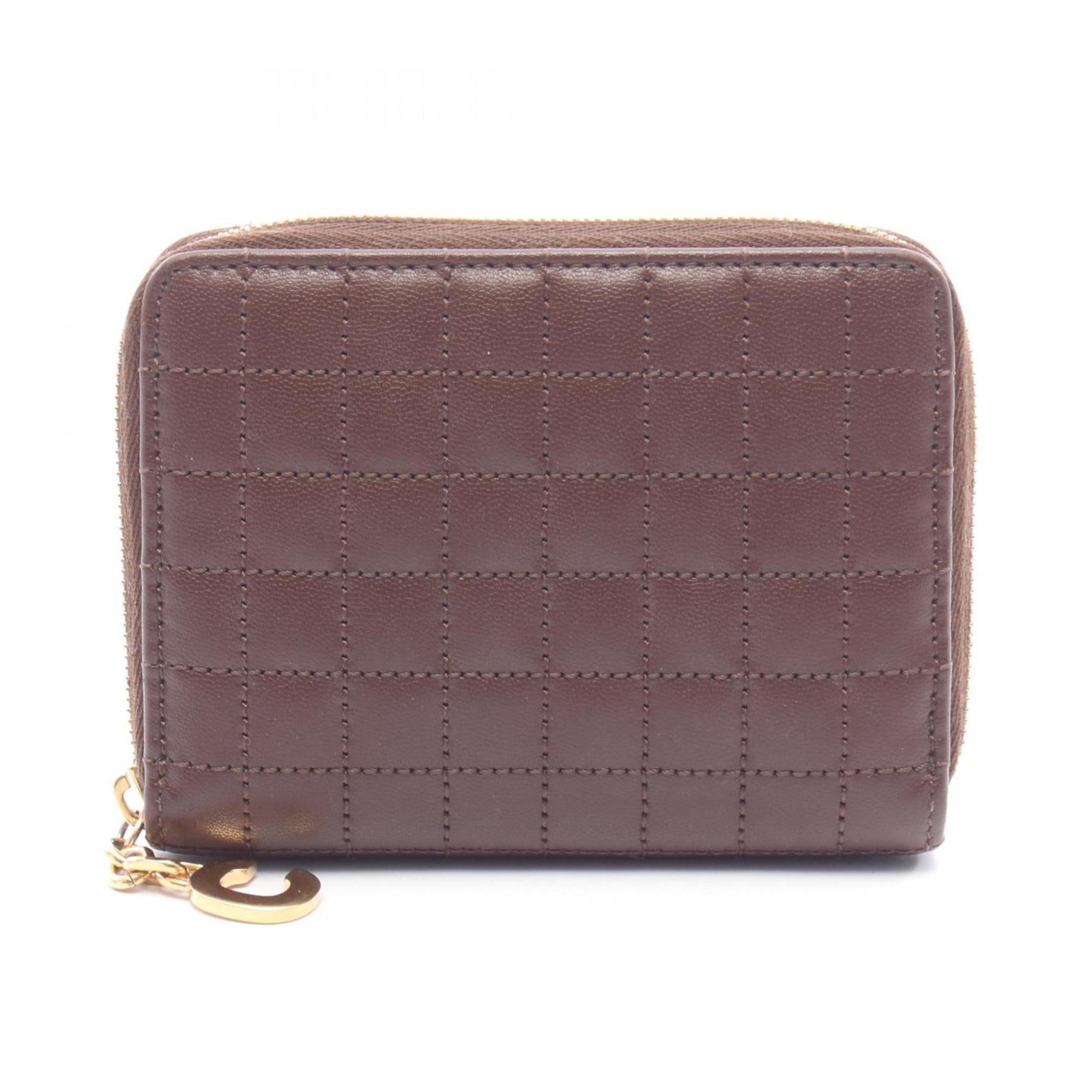 Celine Brown Leather Coin Purse/Coin Case Pre-Owned