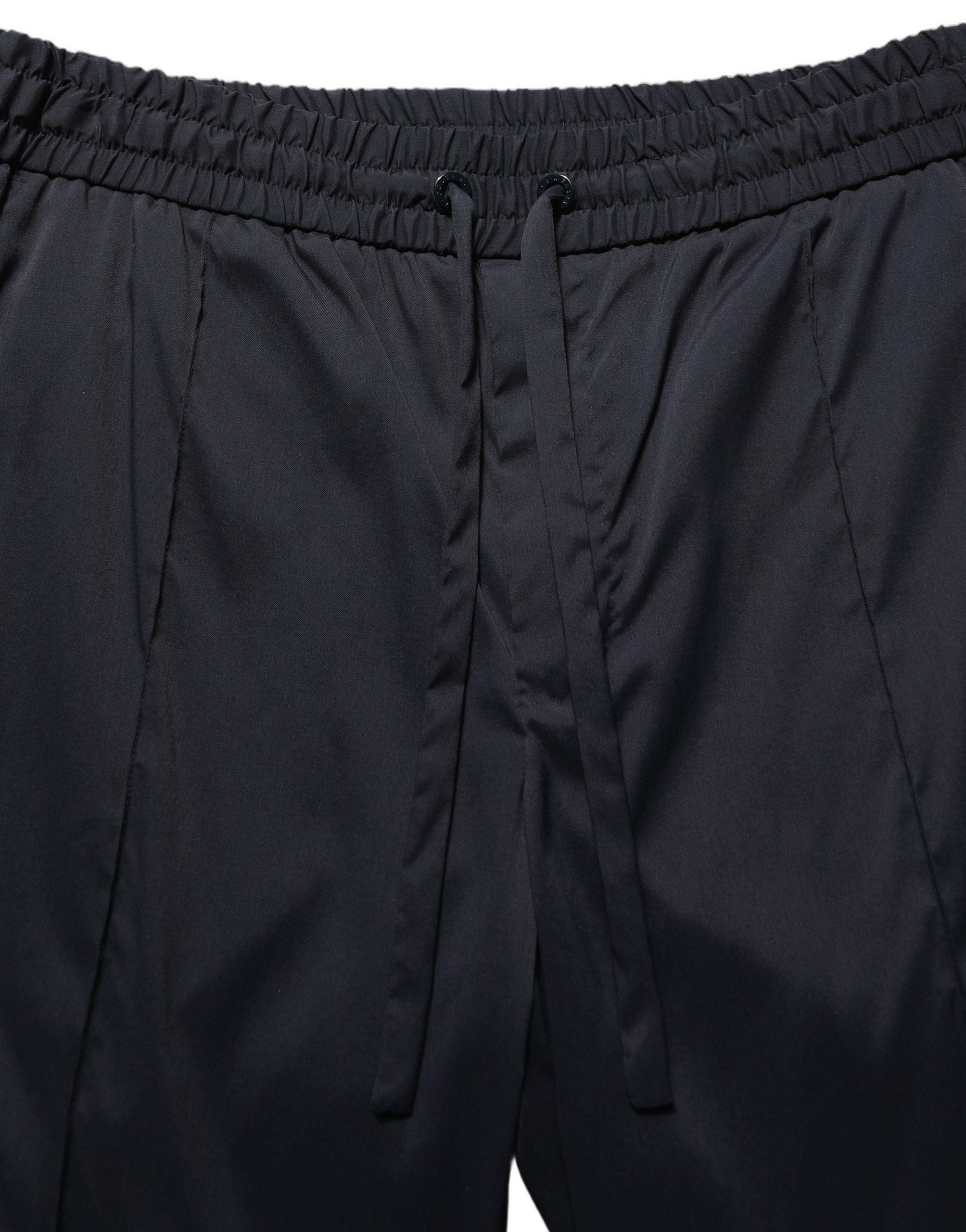 Nylon Drawstring Joggers — Black