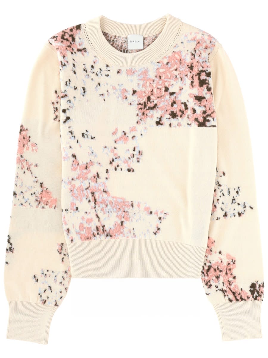 Paul Smith - cotton mohair crew neck floral sweater