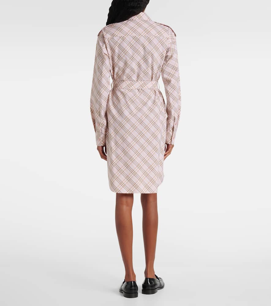 Check cotton shirt dress