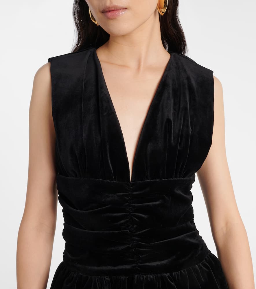 Cotton velvet balloon minidress