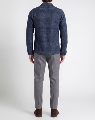 Man Jacket Blue Size L Cotton, Mohair wool