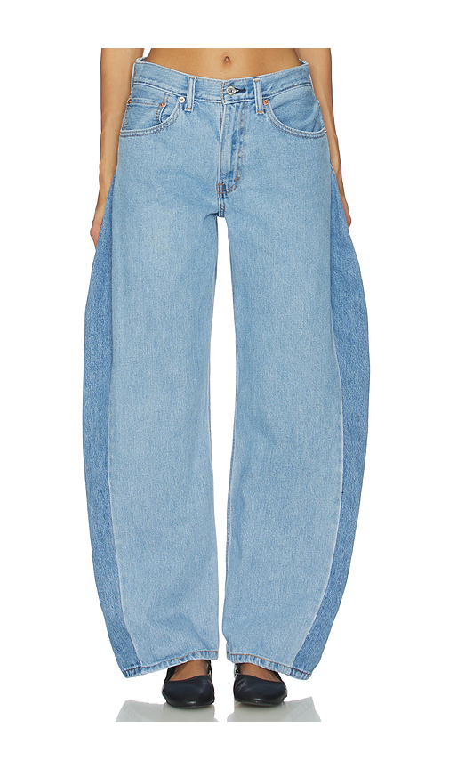 Aligrace Two Tone Barrel Jeans in Blue. 29. Also