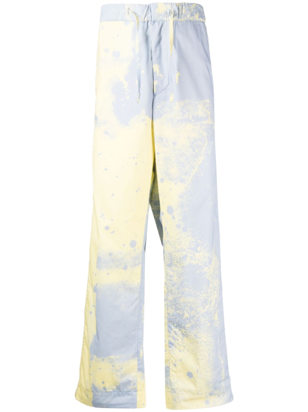 Spray-paint straight-leg trousers - Yellow
