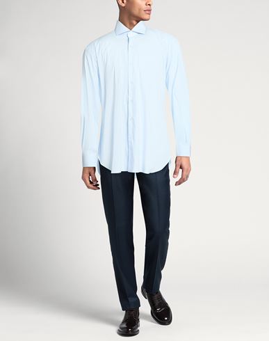 Man Shirt Sky blue Size 17 ½ Cotton, Polyamide, Elastane