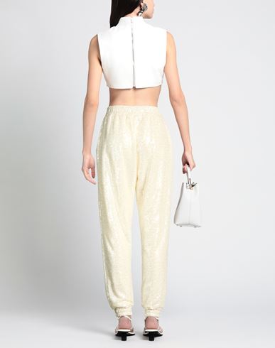 Woman Pants Ivory Size L Polyester, Elastane