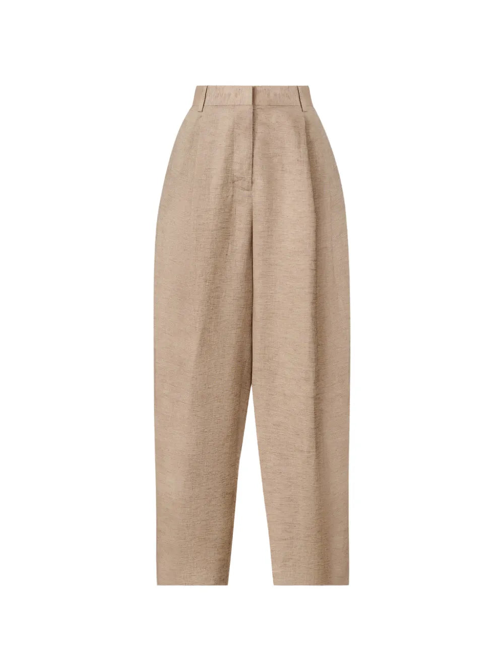 Belt-Loop Pleated Trousers — Beige