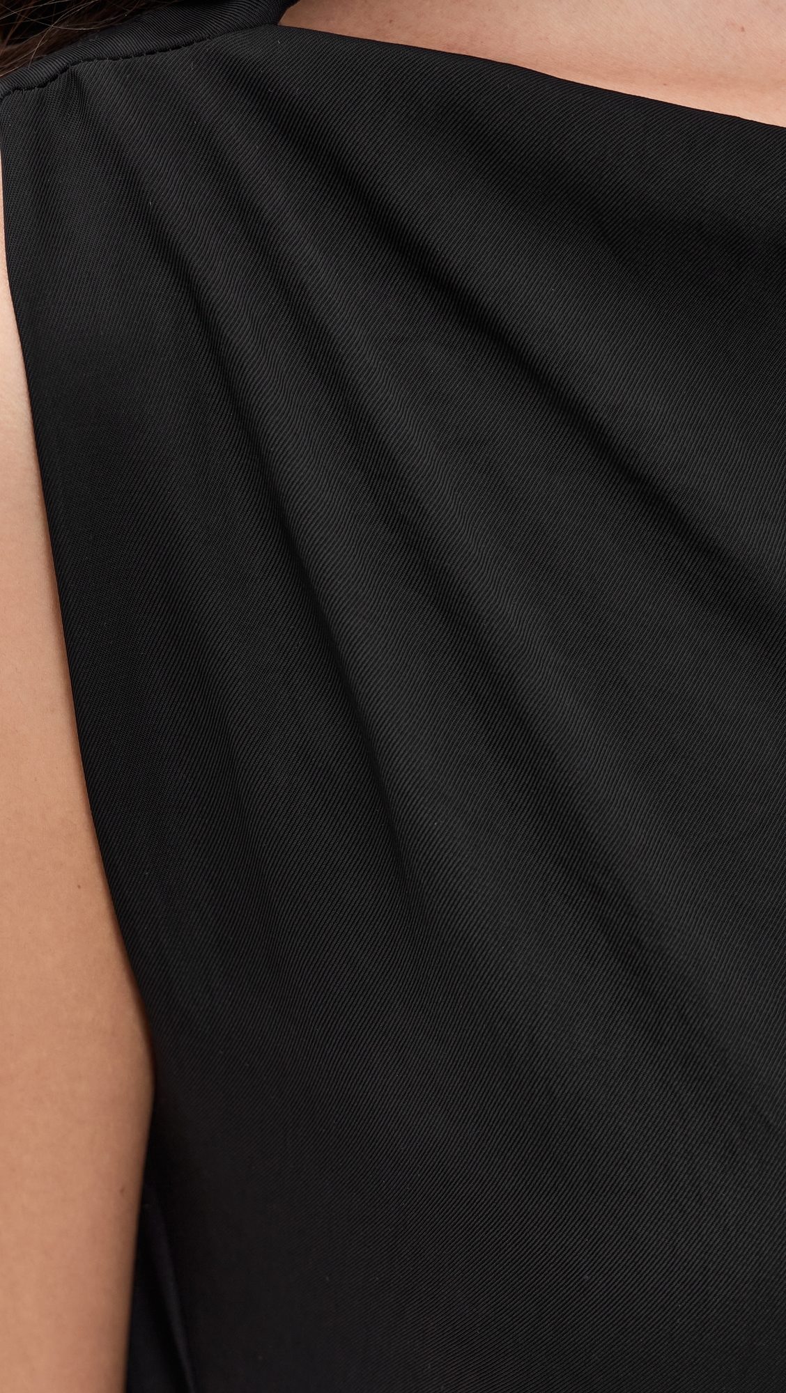 Draped Parachute Dress Black