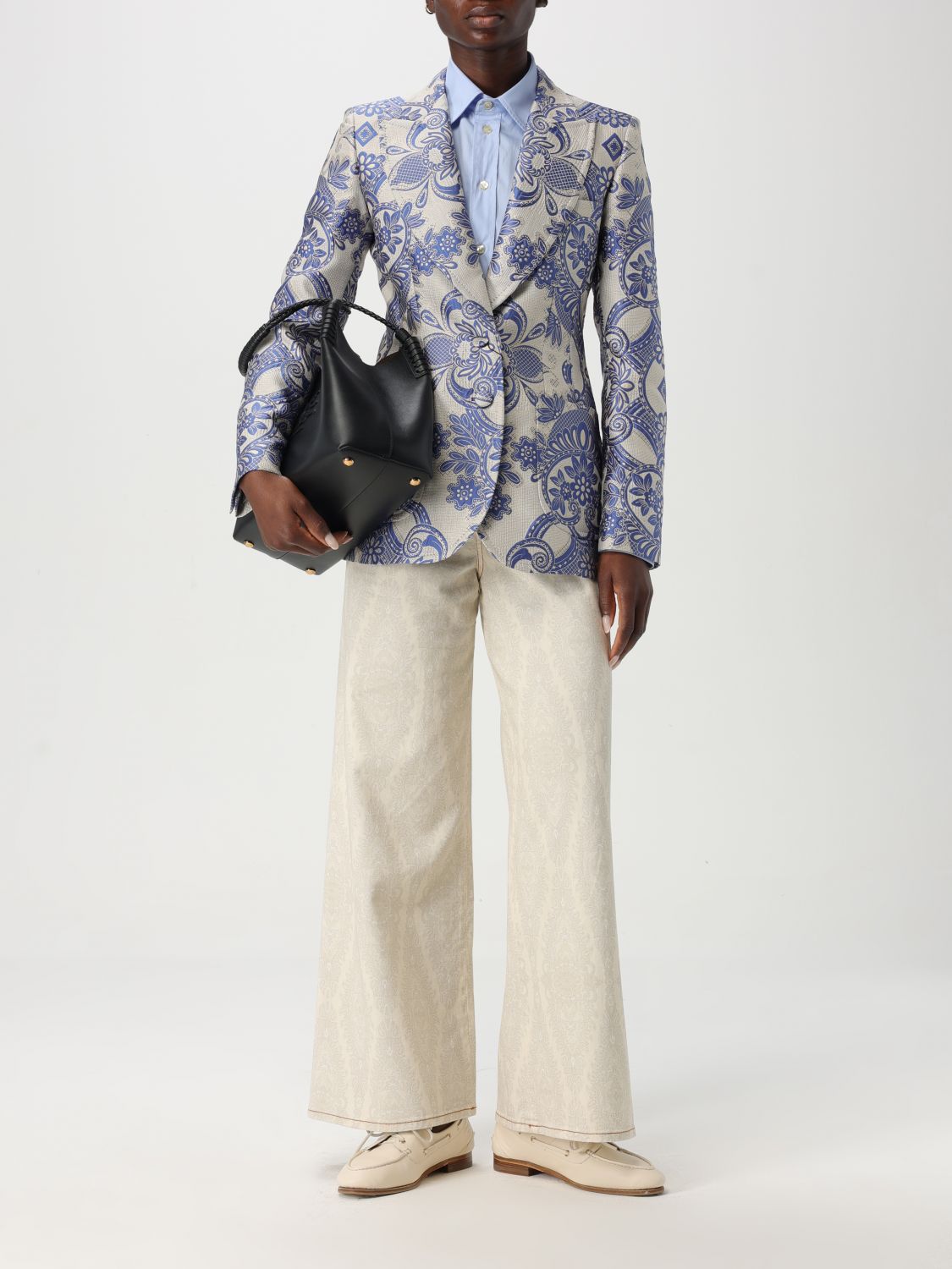 Paisley-print trousers - Neutrals