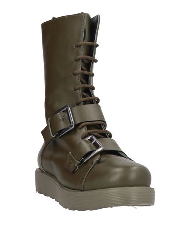 Woman Ankle boots Military green Size 10 Leather