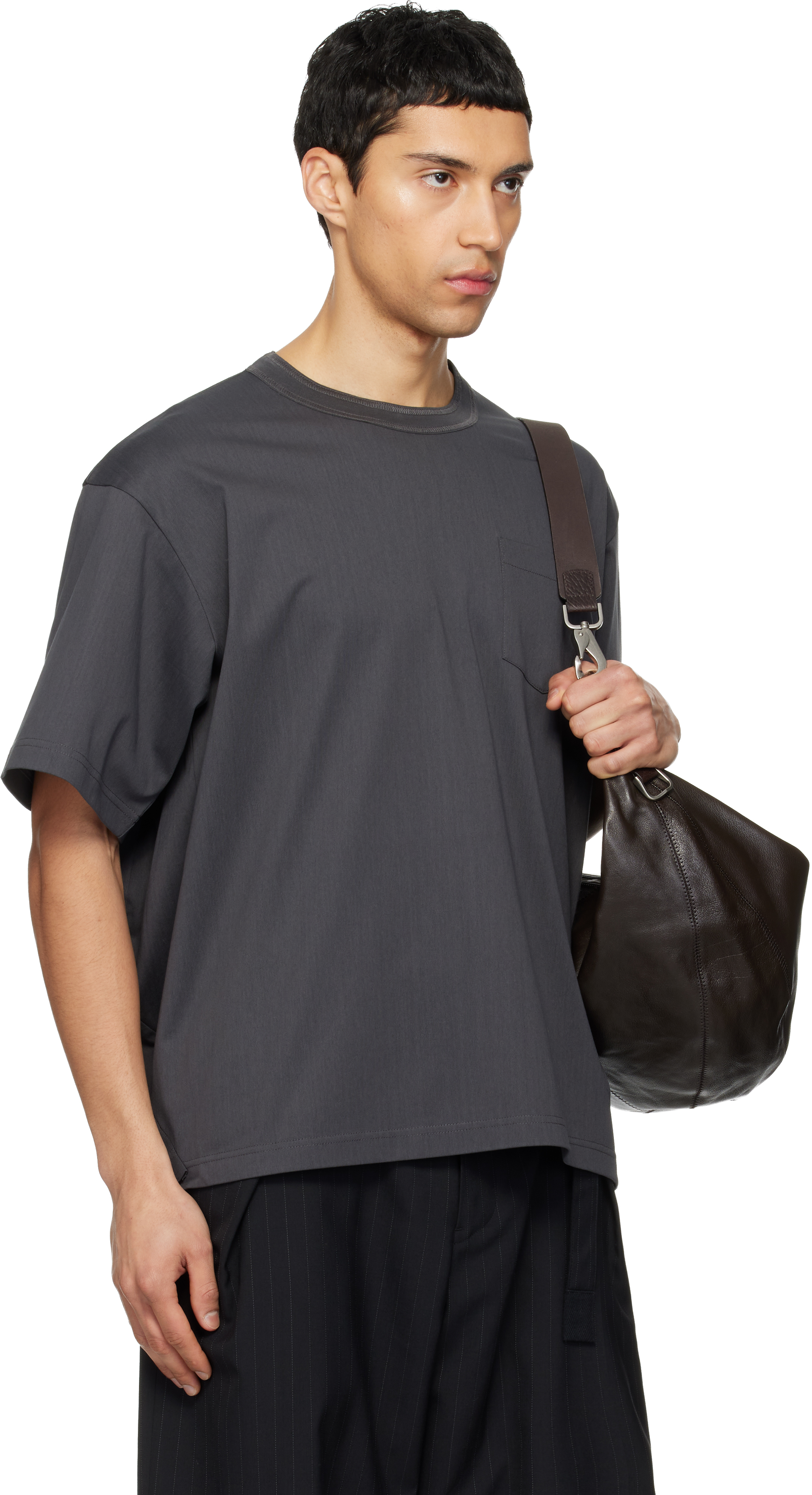 Gray Cotton Jersey T-shirt