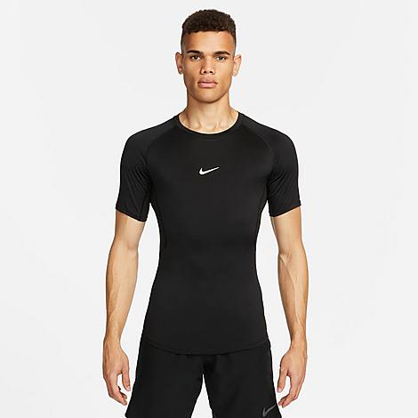 Men's Pro Dri-FIT Tight Short-Sleeve Fitness Top in Black/White