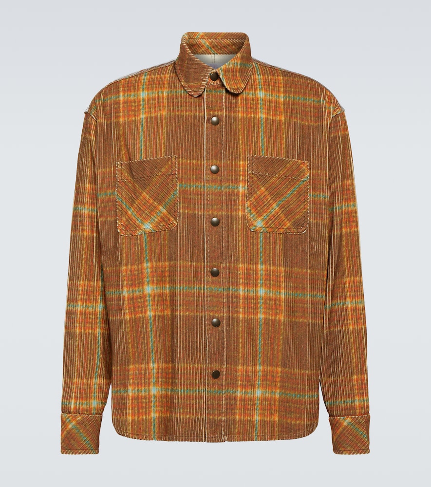 Checked cotton corduroy shirt