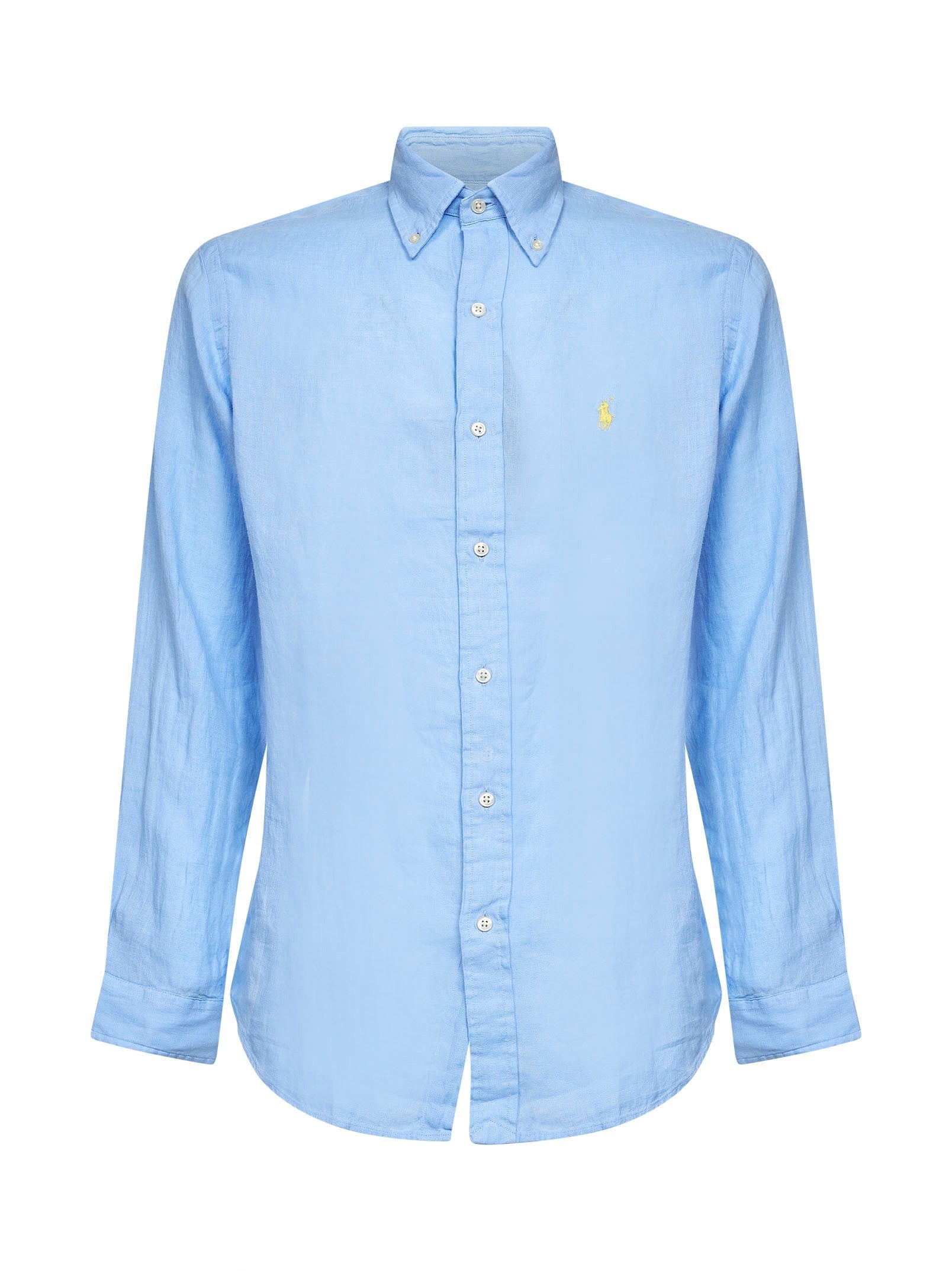 Linen Button-Down Shirt — Blue