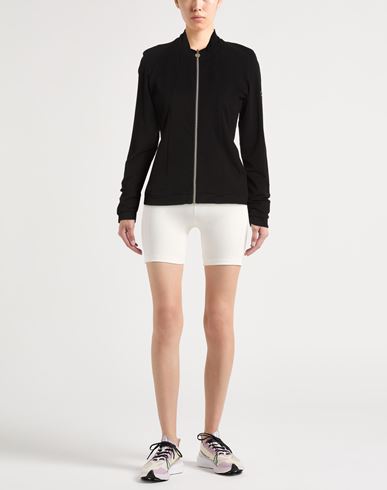 Woman Sweatshirt Black Size M Cotton, Elastane