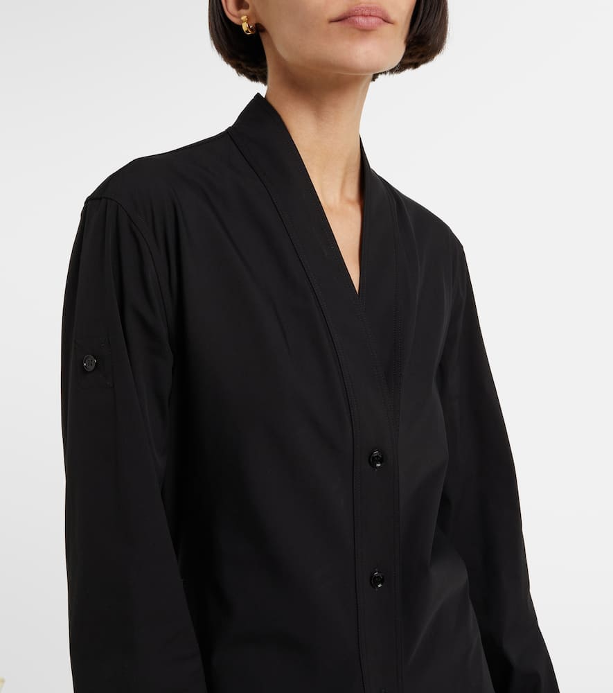 Cotton-blend jersey midi dress
