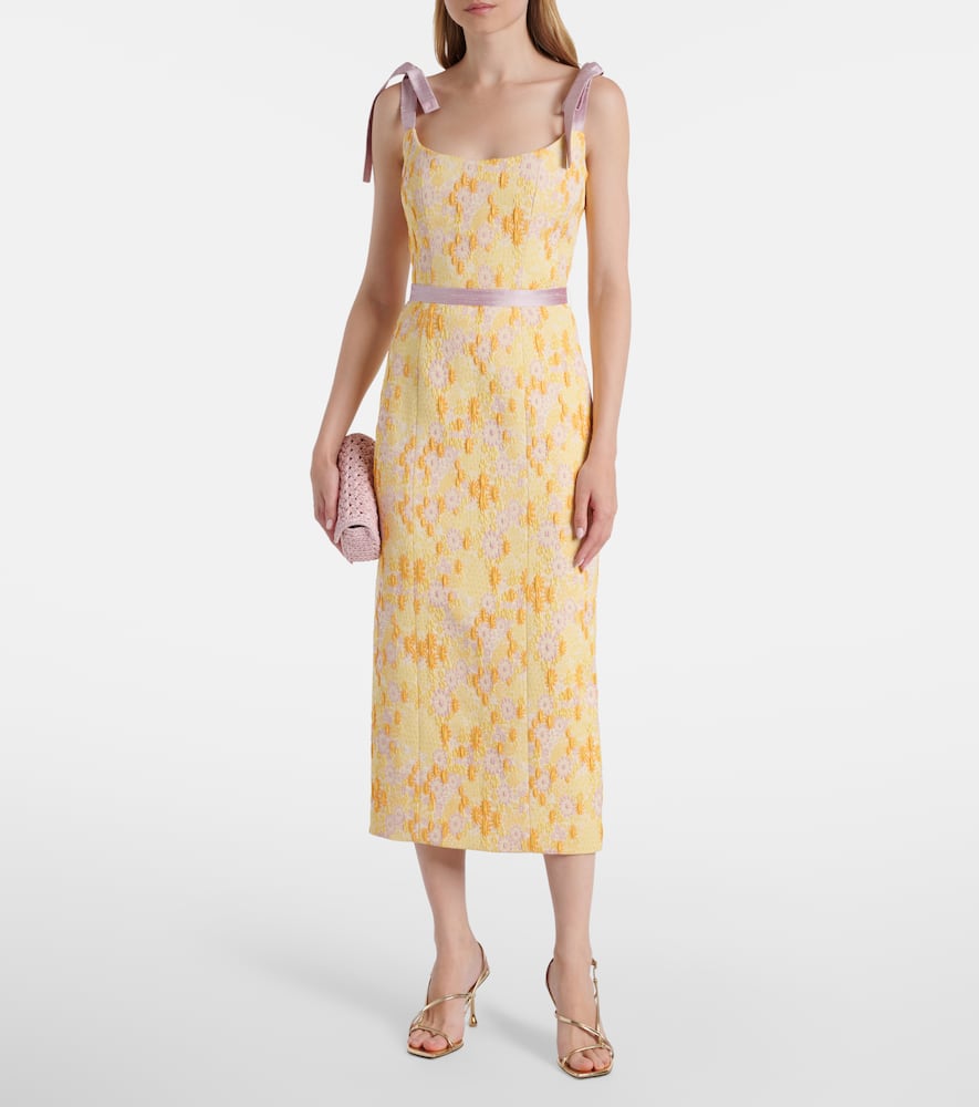 Acacia embroidered brocade corset dress