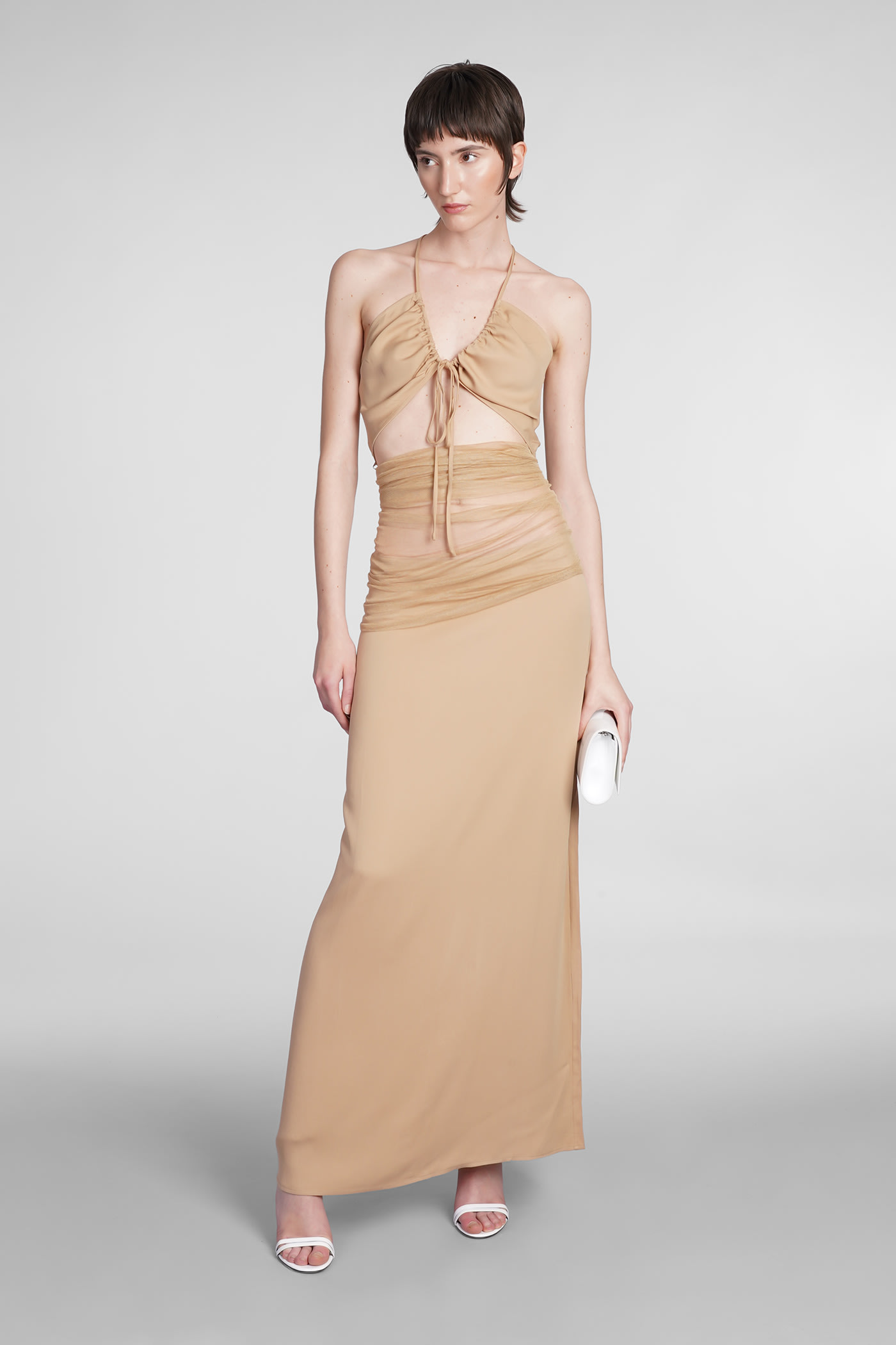 Dress In Beige Silk