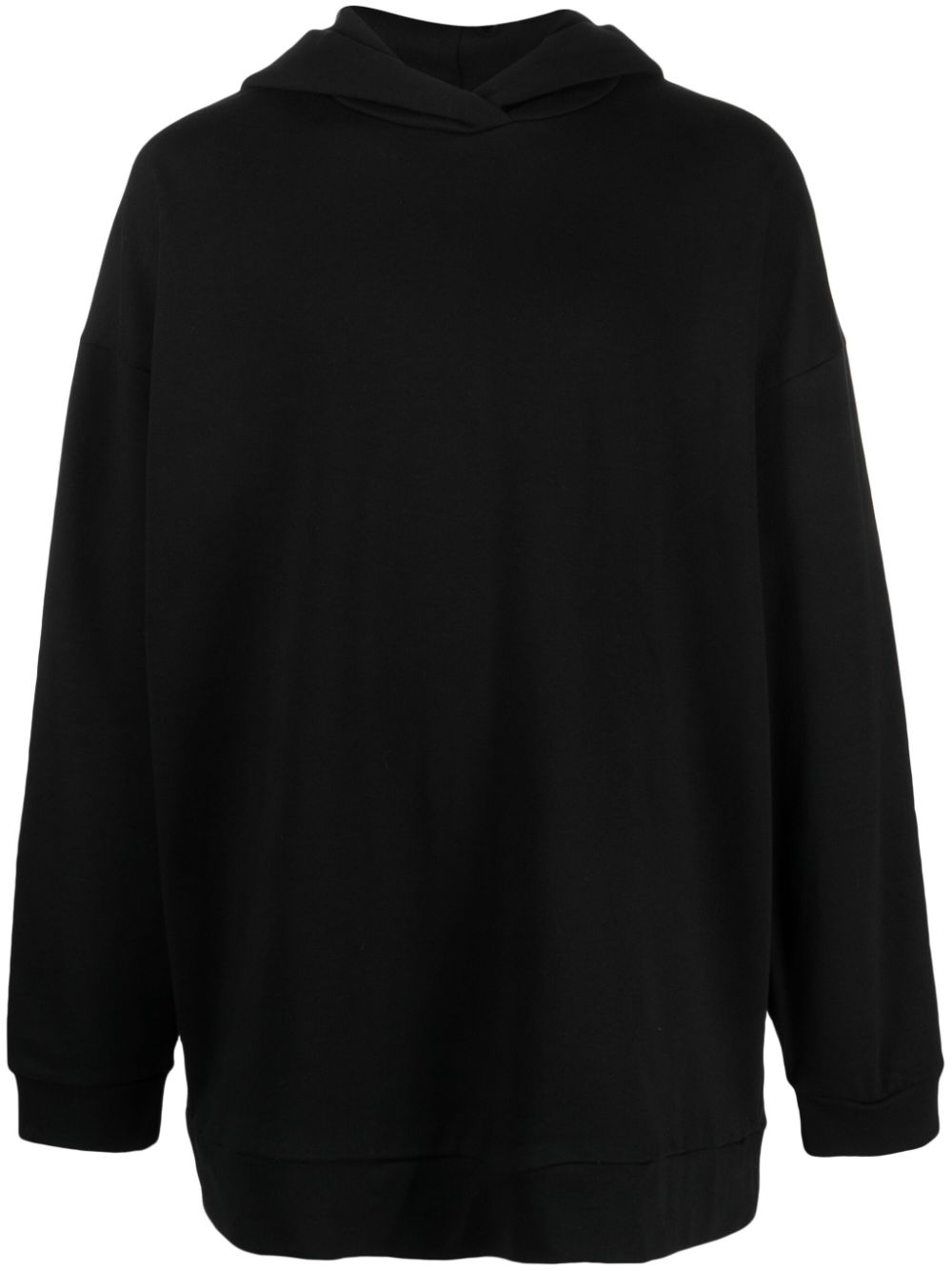 Long-sleeved cotton hoodie - Black