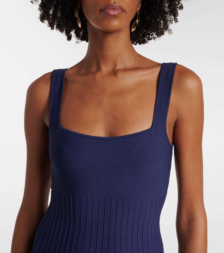 Ellison pleated compact-knit midi dress