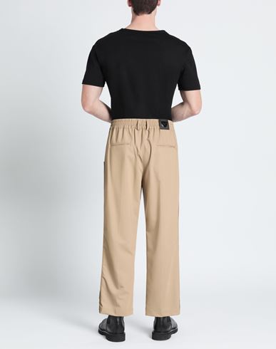 Man Pants Khaki Size L Polyester, Viscose, Elastane