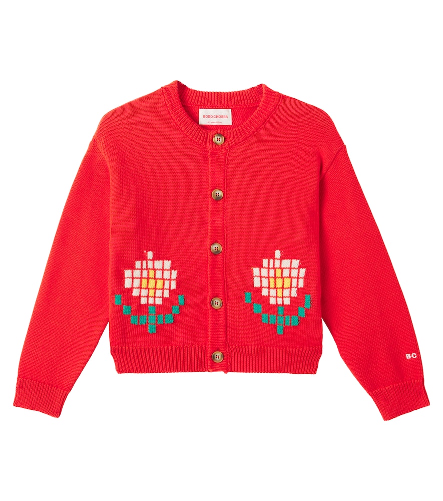 Intarsia cotton cardigan