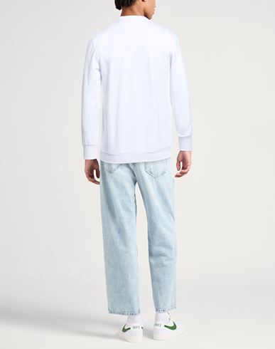 Man Sweatshirt White Size L Cotton, Elastane