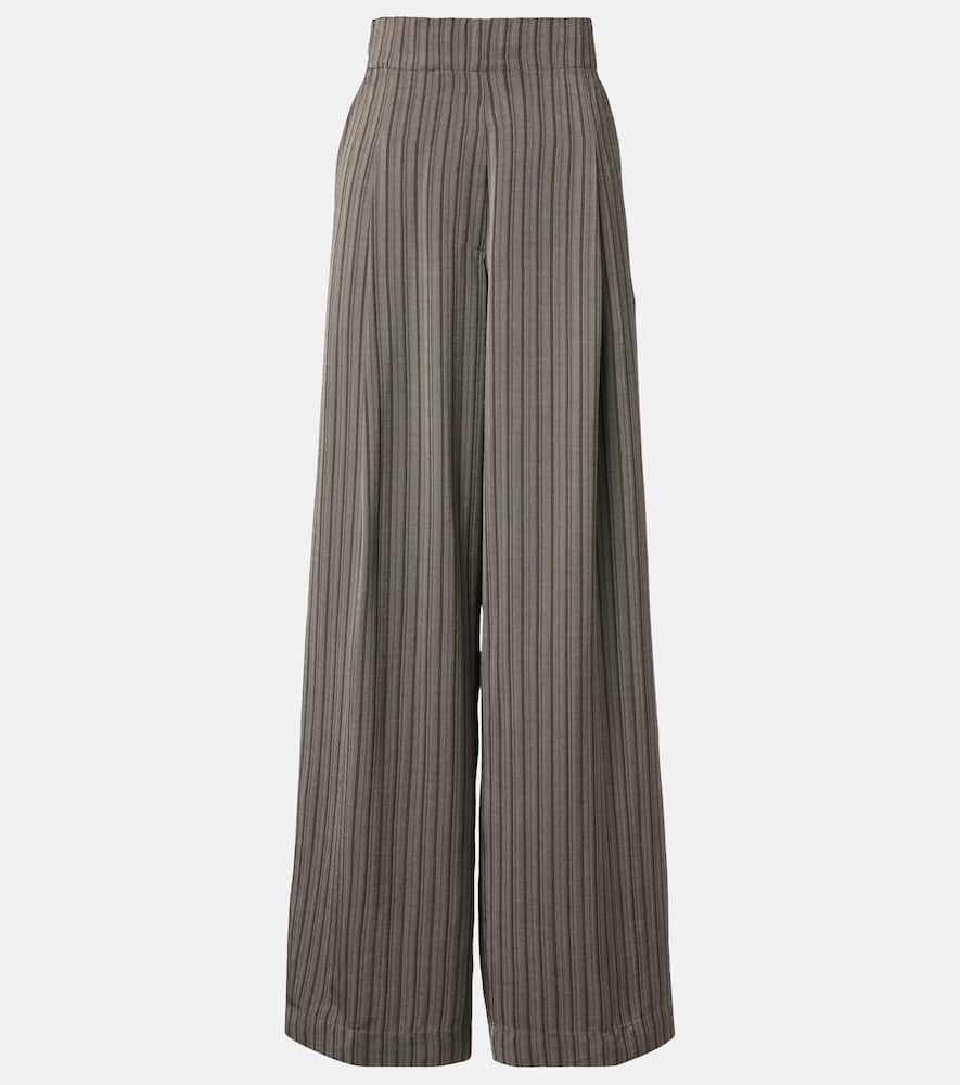 Striped wide-leg pants